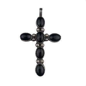 Dorothy Secatero Navajo Sterling Silver Large 3.25" Cross Pendant